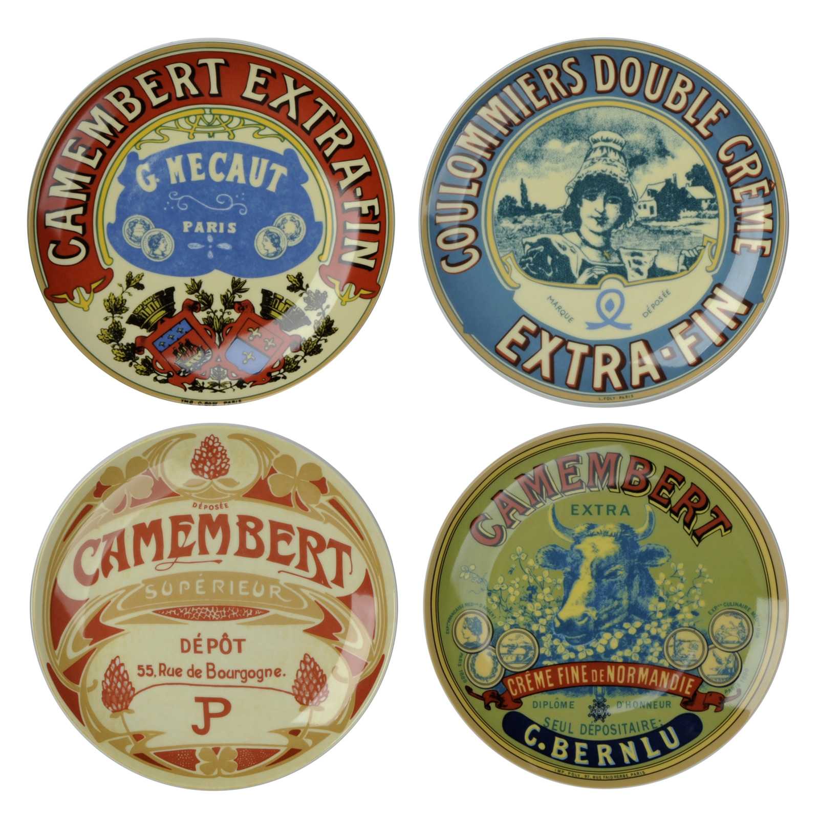 Set of 4 Classic Camembert CanapŽ Plates