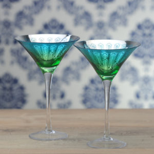 Set of 2 Peacock Martinis