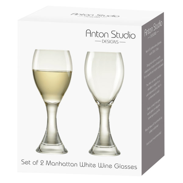 Set of 2 Manhattan White Wine Glasses