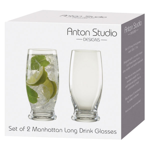 Set of 2 Manhattan Long Drink Glasses