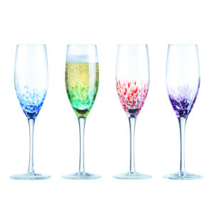 Set of 4 Speckle Champagne Flutes